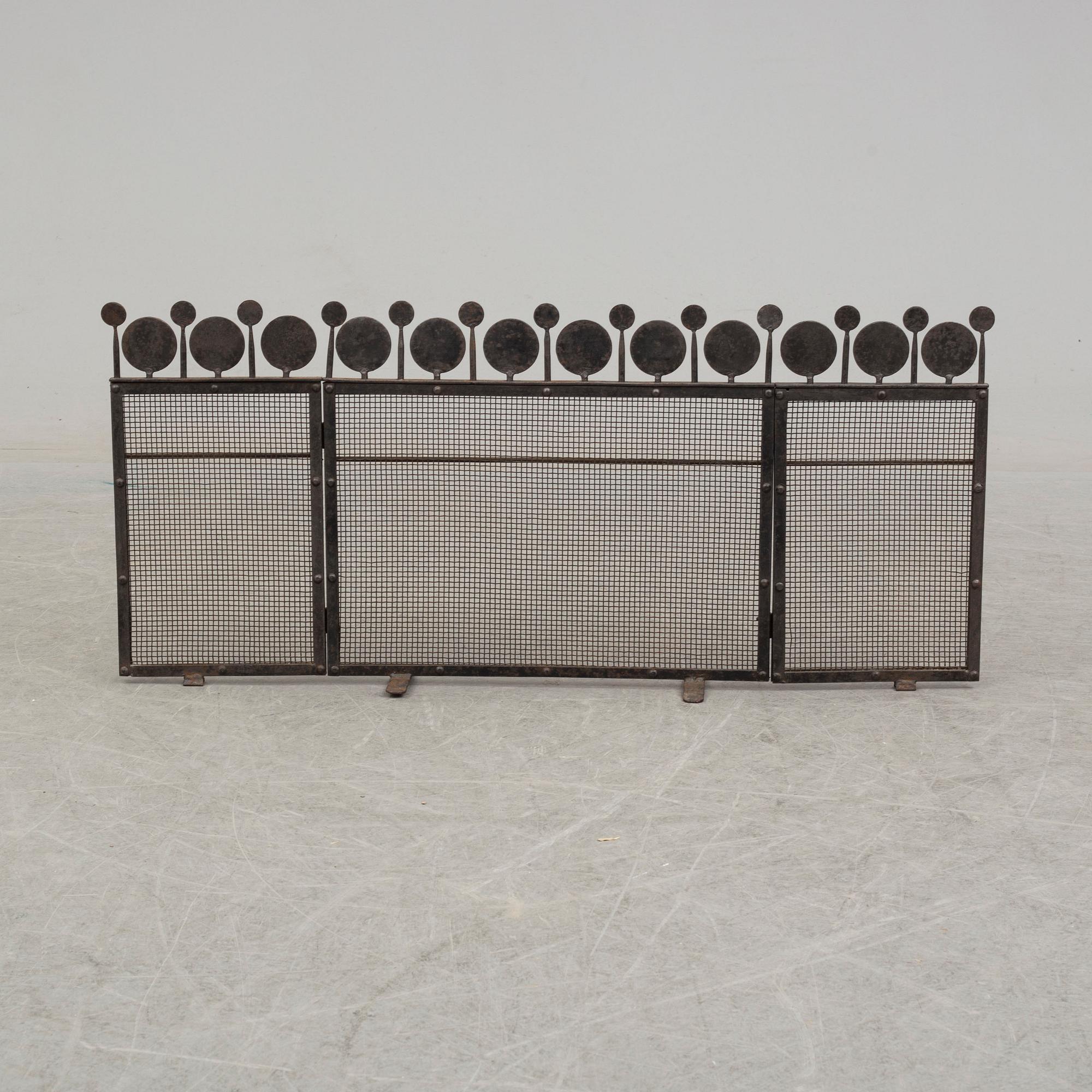 BERTIL VALLIEN, an iron fire guard from Boda Smide, 1960's.