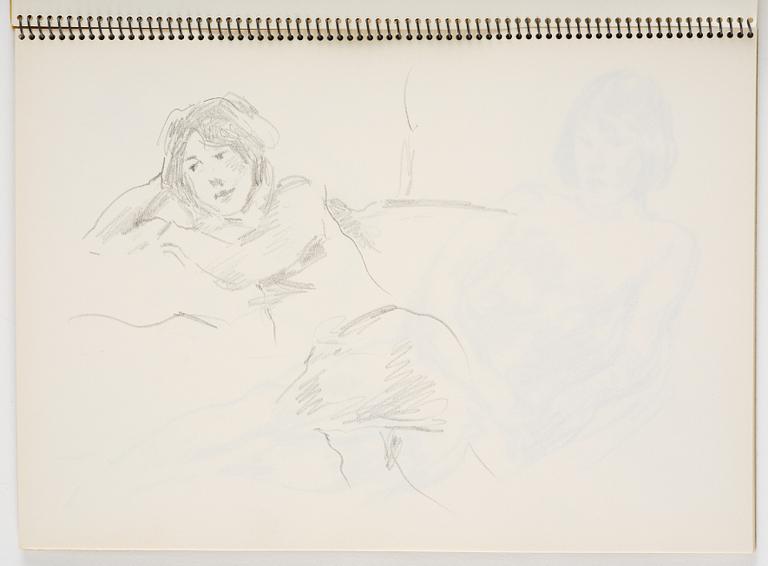 Lotte Laserstein, Skissblock med 23 teckningar varav 3 signerade.