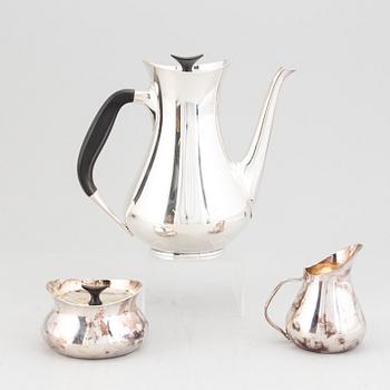 Three pieces silver coffe service,