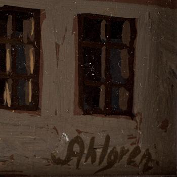 SVEN AHLGREN, olja på pannå, signerad.