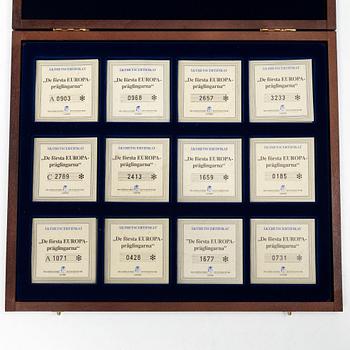 Silver coins, 11 pcs, .999 fine silver, “The First EUROPA Issues”, Skandinaviskt Myntkontor, Göde.