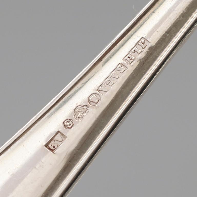 BESTICK,  69 delar, silver, "Saga", 1940/50-tal. Vikt ca 2600 gram.
