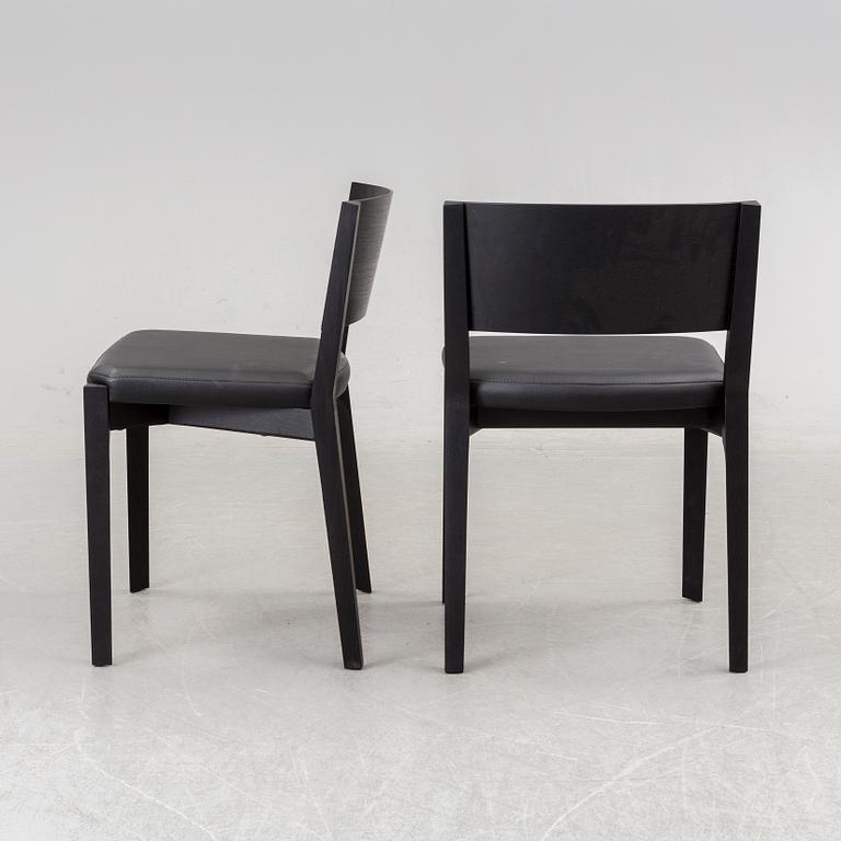 PIERO LISSONI, four 'Lario' oak chairs from Porro, Italy.