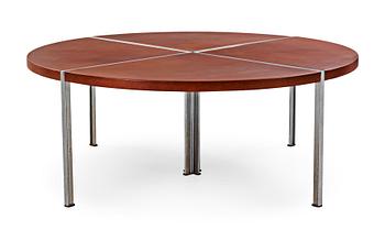 A Walter Knoll dining table with brown leather top, Germany.