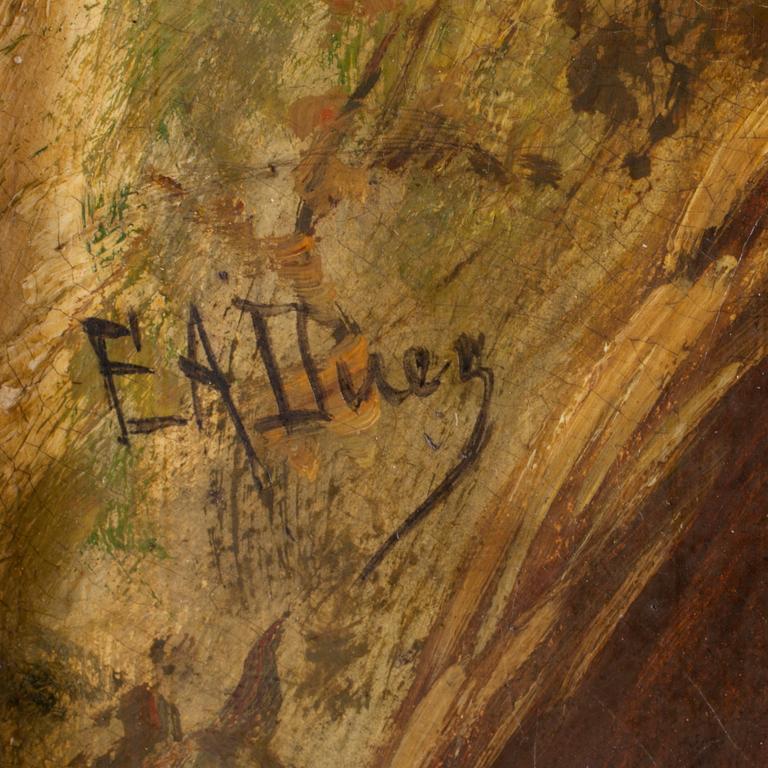 ERNEST ANGE DUEZ. Olja på uppfordrad duk. Signerad E A Duez.