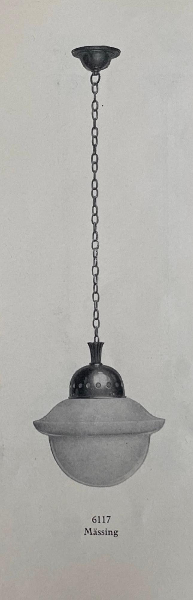 Harald Notini, taklampor, ett par, modell "6117", Arvid Böhlmarks Lampfabrik, Stockholm, 1920-tal.