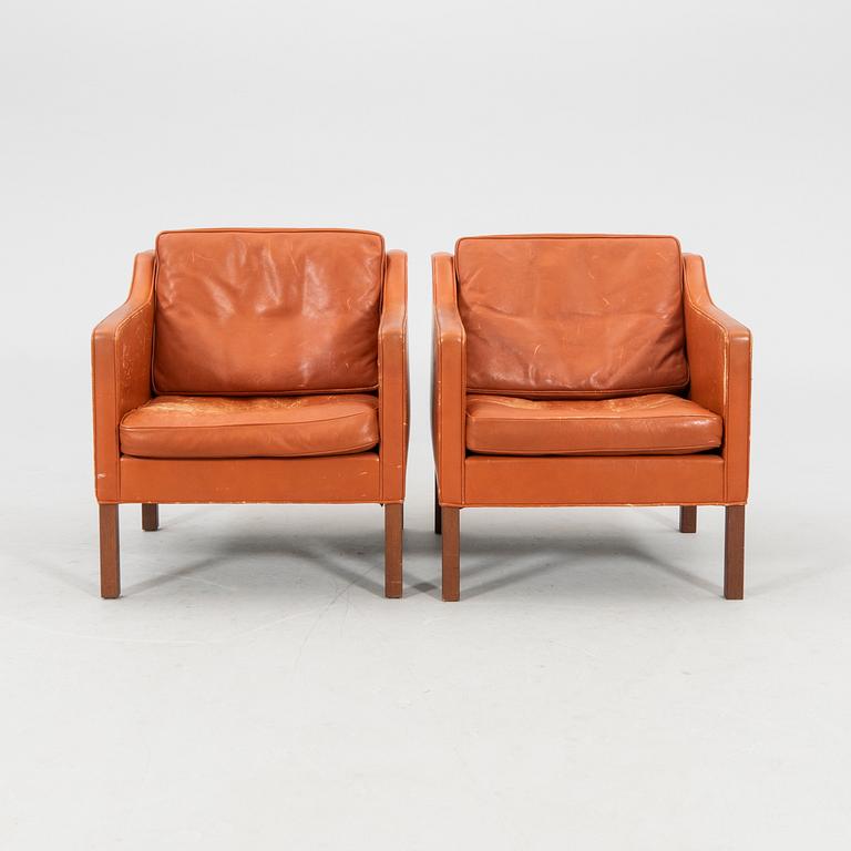 Børge Mogensen, a pair of armchairs model 2421-22, Fredericia Stolefabrik Denmark.