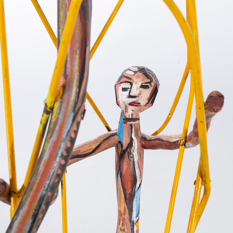 ITALO SCANGA, sculpture, "Figure with yellow rod", 1987.