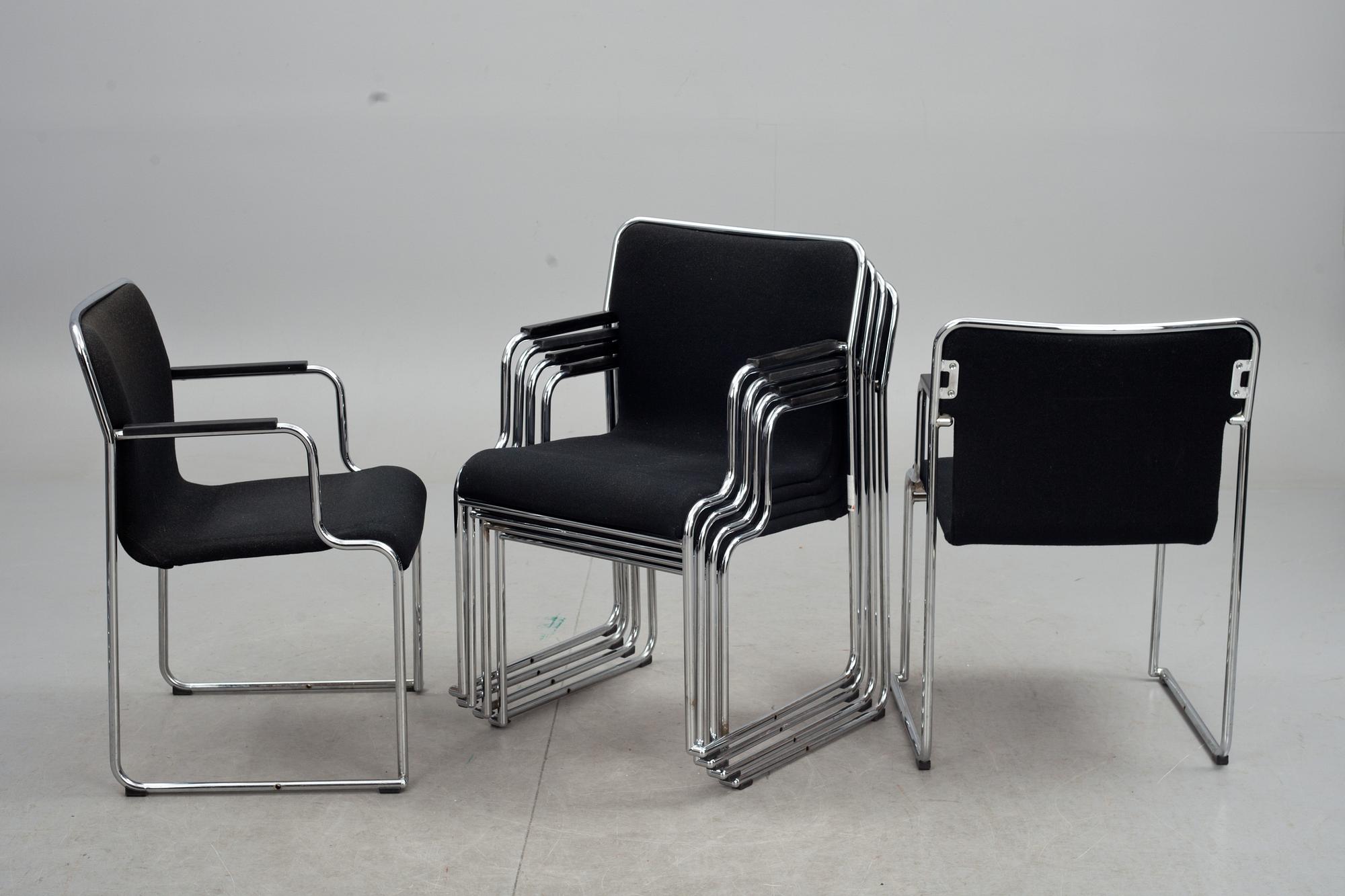 KARMSTOLAR, 6 st, Lindau & Lindekrantz, Lammhults, Sverige, 1990-tal.