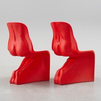 A pair of 'Him & Her' chairs by Fabio Novembre, Caraminia, Italy.