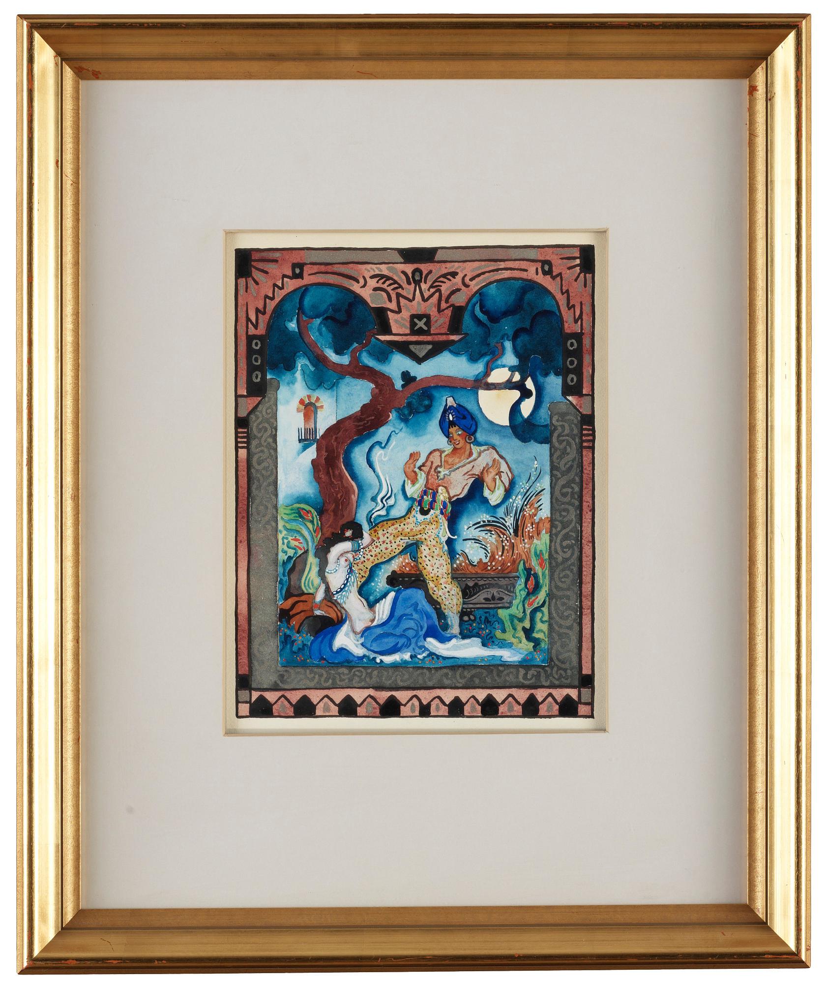 Gösta Adrian-Nilsson, "Berättelsen om Ghanem och kalifens älskarinna" (The story of Ghanem and the mistress of the calif).