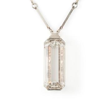 512. Wiwen Nilsson, a necklace, silver with step-cut rock crystal, Lund 1947.