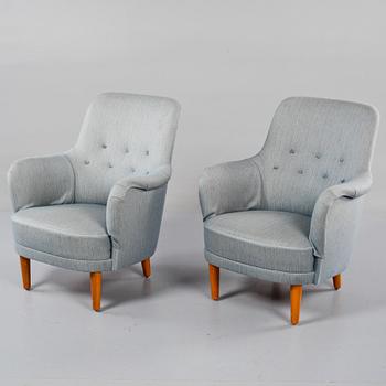 FÅTÖLJER, ett par, "Samsas", Carl Malmsten, 1900-talets andra hälft.