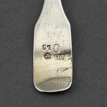 Three pairs of silver salt-spoons, one pair marked Stockholm 1817.