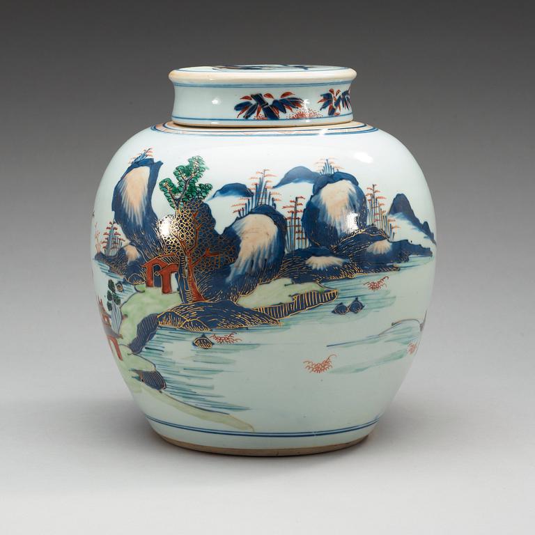 URNA med LOCK, porslin. Qing dynastin, Kangxi (1662-1722).