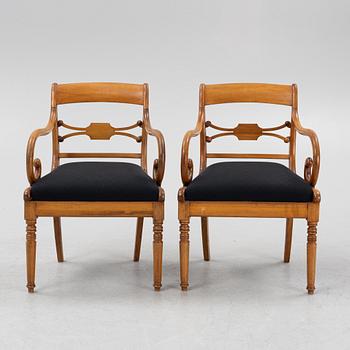A pair of Empire armchairs, mid 19th century.