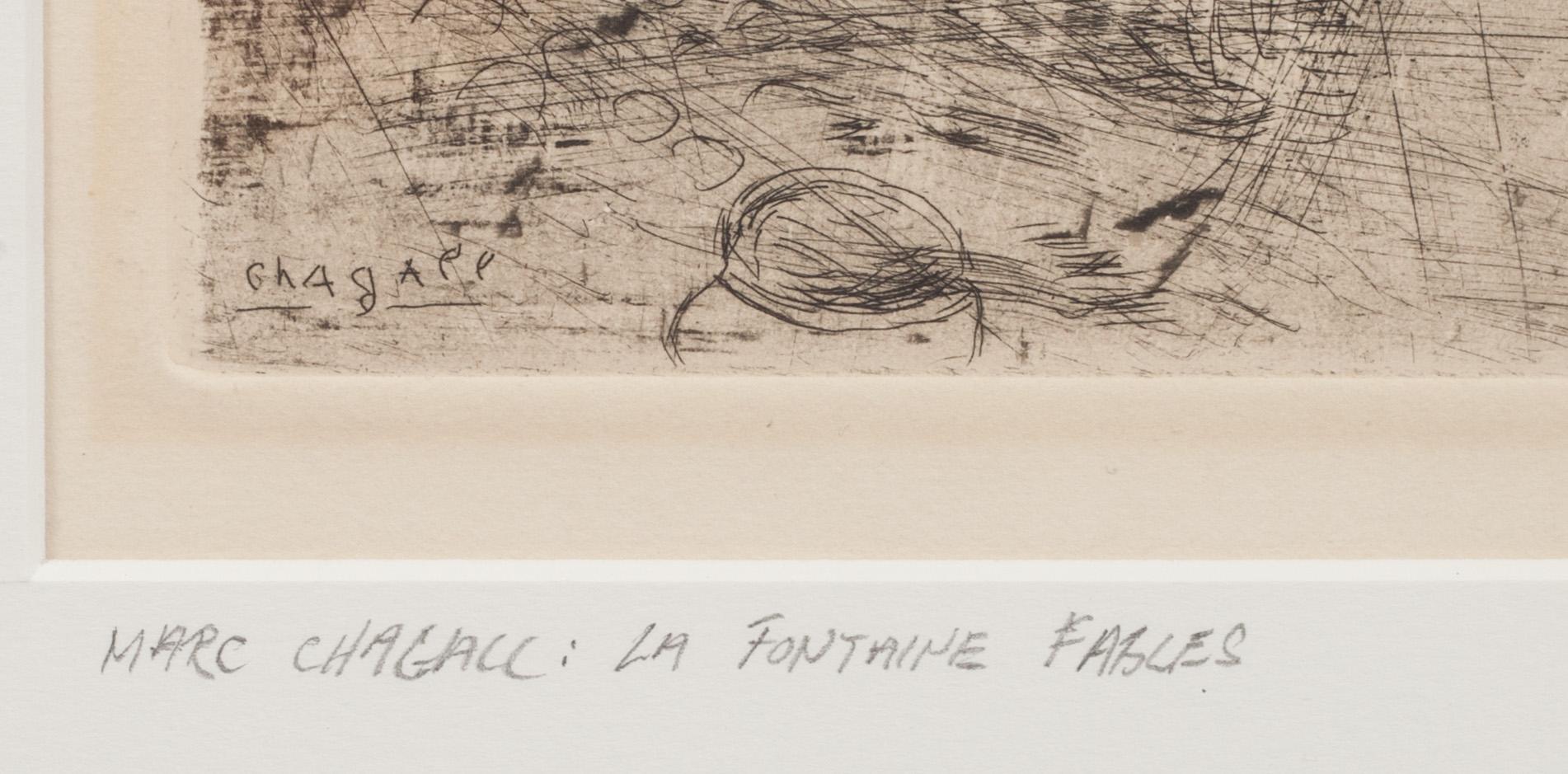 MARC CHAGALL, originaletsning. Signerad i plåten.