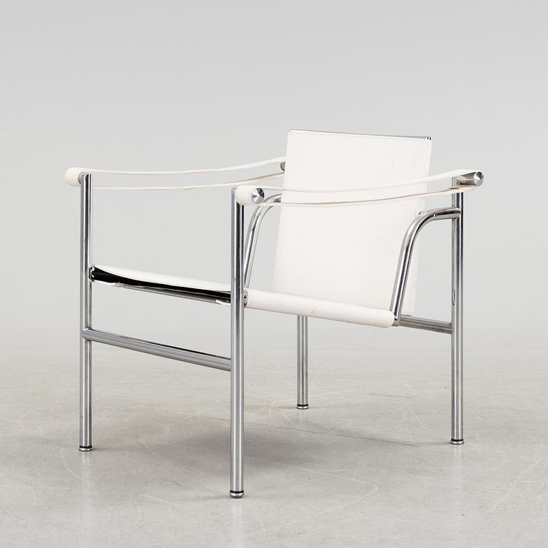 A "LC-1" ARMCHAIR DESIGNED BY LE CORBUSIER FOR CASSINA.
