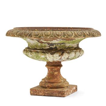 56. A Swedish cast-iron garden urn, late 19th century.