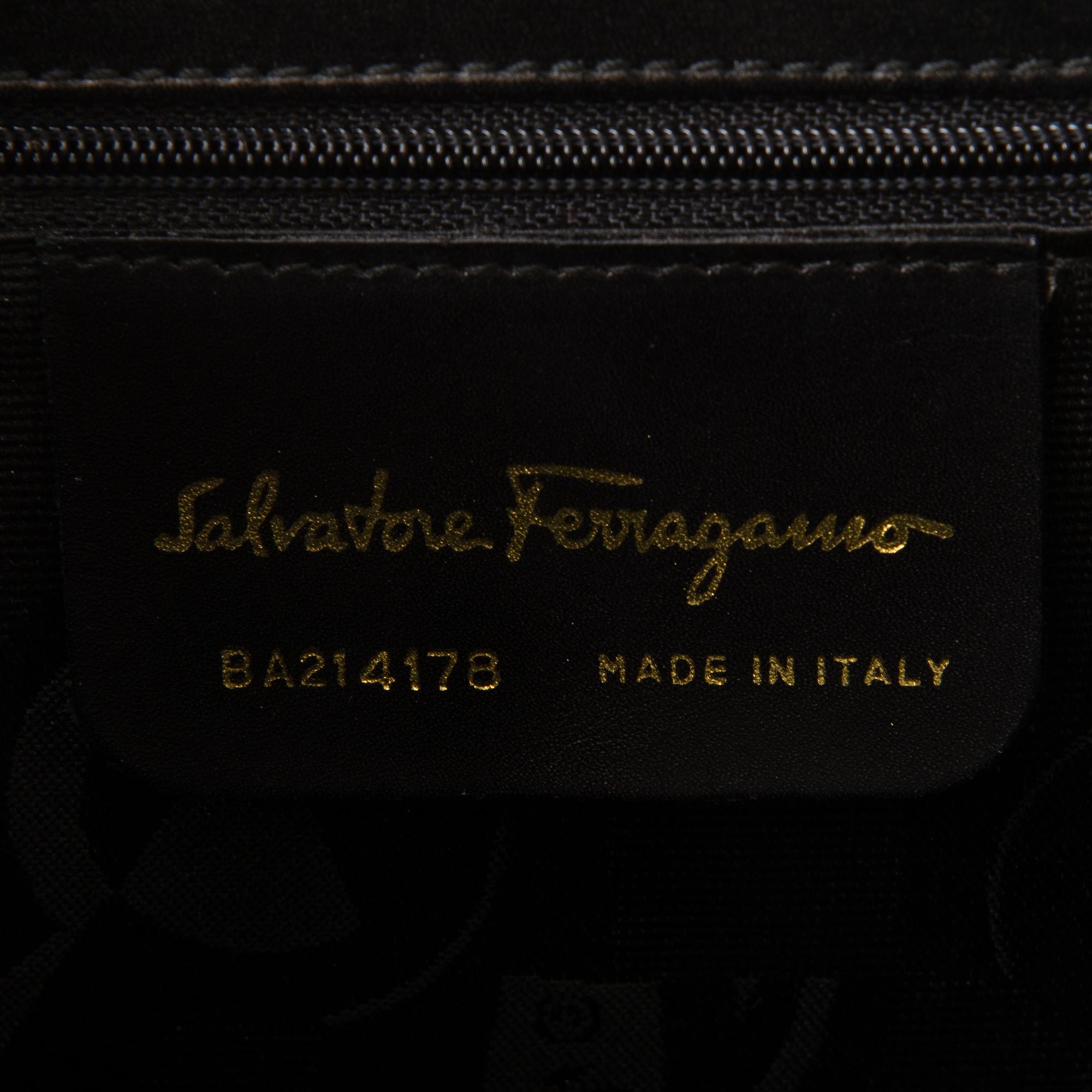 Salvatore Ferragamo, Vara Bow Black Leather and Ribbon Handbag.