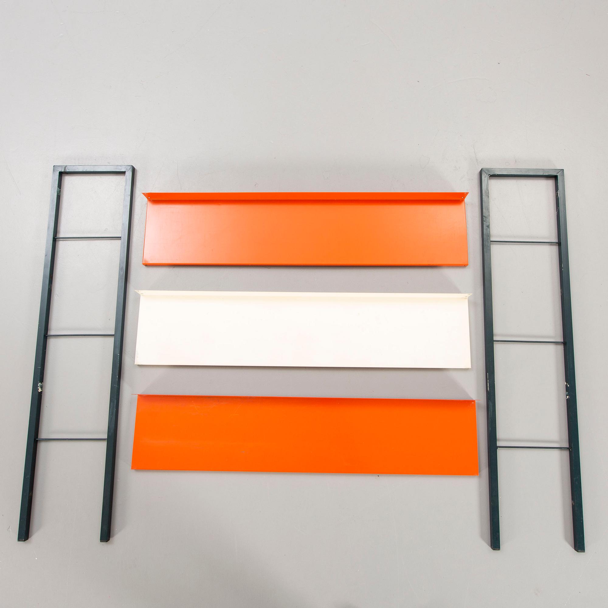 A 1950s  Adriaan Dekker lacquered metal book shelf for Tomato Holland.