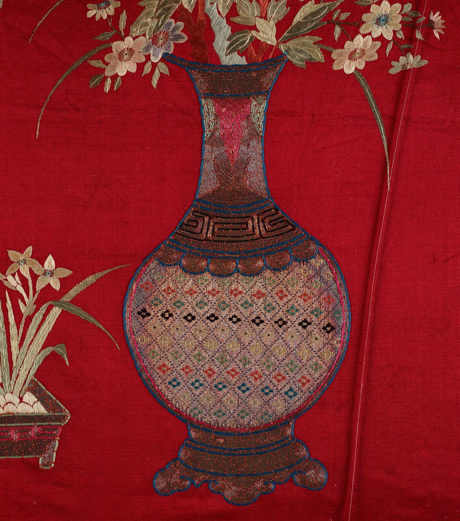 A silk embroidery, Qing dynasty.