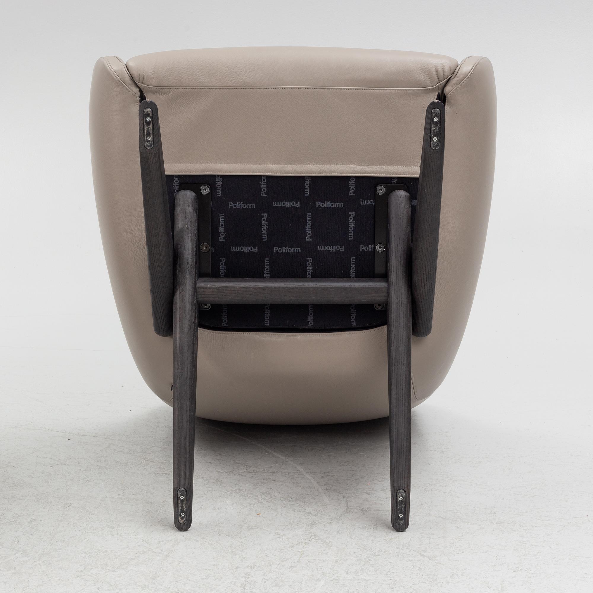 Vincent Van Duysen, a pair of 'Marlon' armchairs, Poliform, Italy.