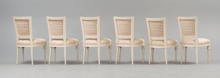 Six Gustavian chairs by Johan Erik Höglander, master 1777.