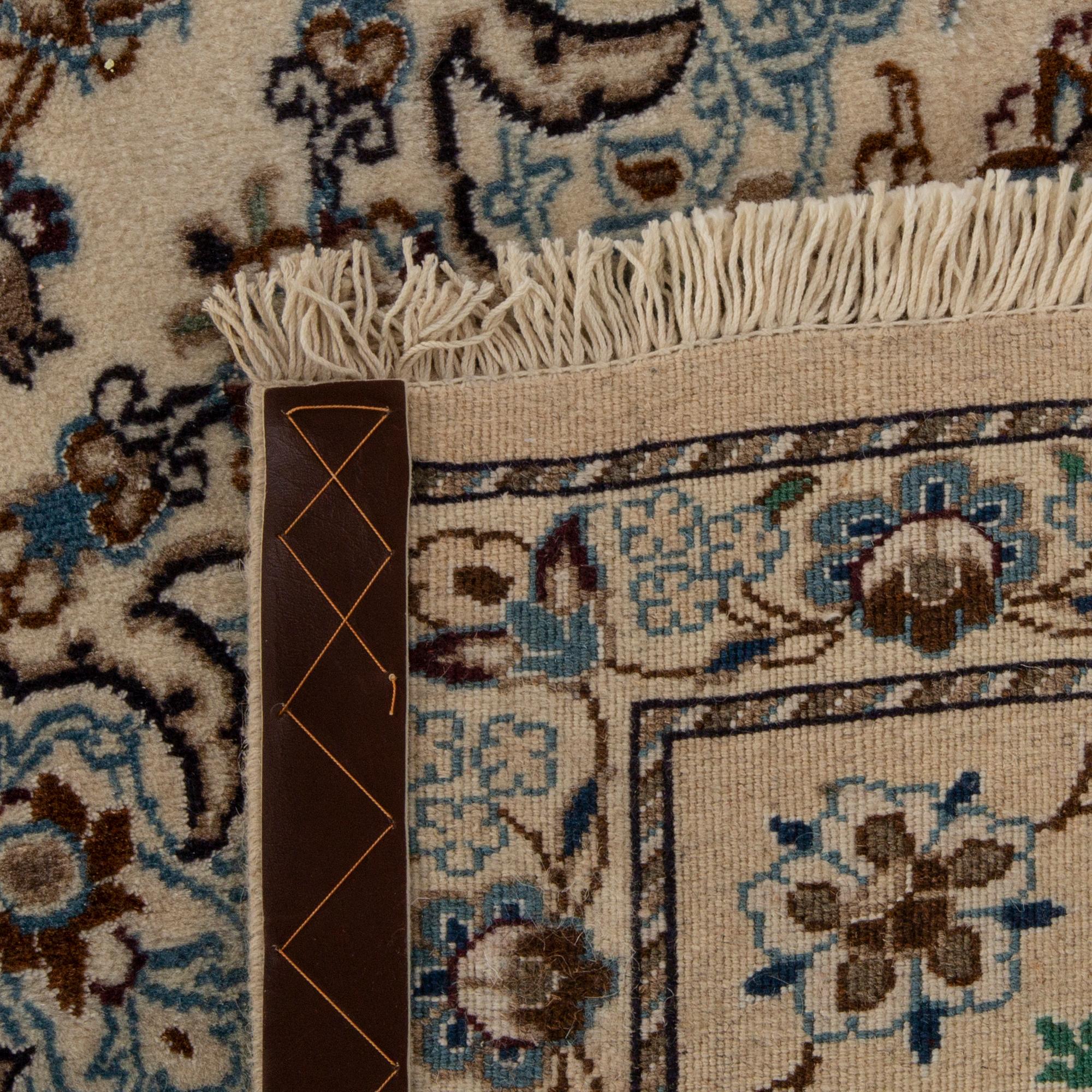 An old Nain part silk carpet ca 357 x 246 cm.