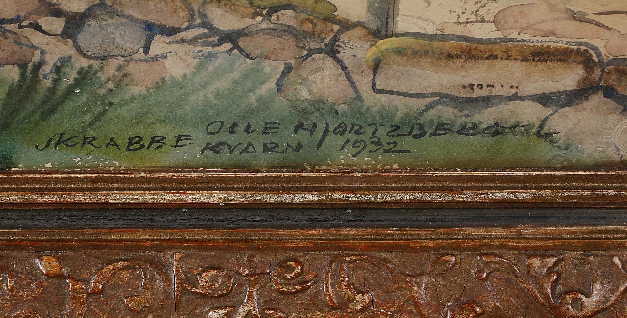 OLLE HJORTZBERG, akvarell, signerad och daterad 1932.