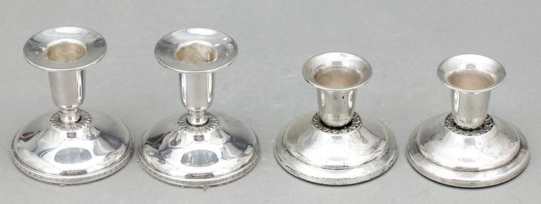 LJUSSTAKAR, 2 par, silver, bland annat K&EC, Göteborg, 1959.