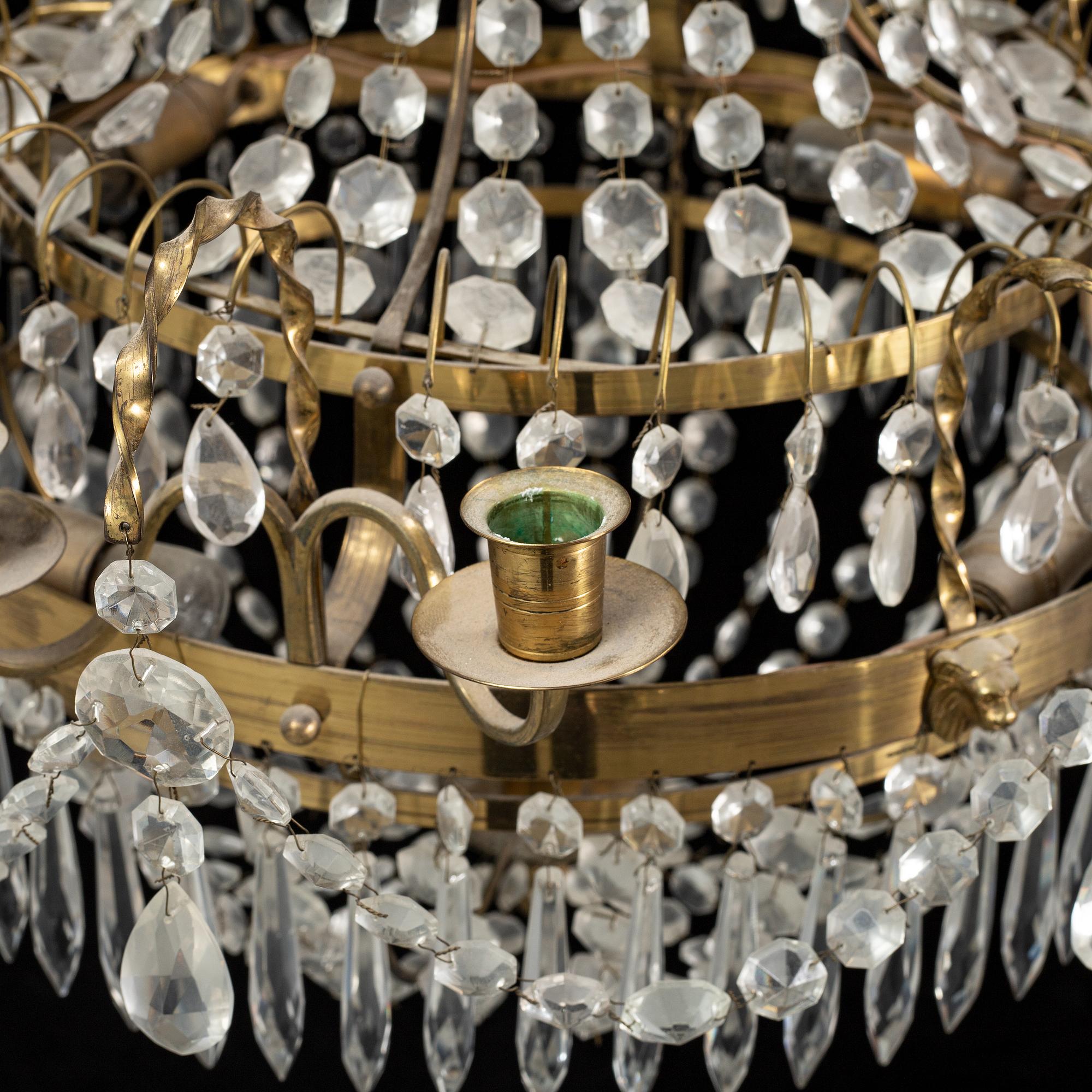 A Gustavian style chandelier from around year 1900.