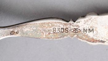 SAMLING SILVERBESTICK, 11 delar, 1900-tal. Vikt ca 288 g.