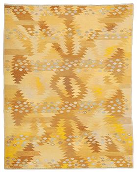 CARPET. "Tånga gul". Tapestry weave. 336,5 x 244 cm. Signed AB MMF BN.