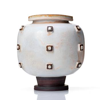 Wilhelm Kåge, a 'Farsta' stoneware jar, Gustavsberg studio, Sweden 1940-50's.