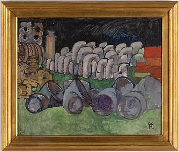 Hilding Linnqvist, oil on panel, signed.