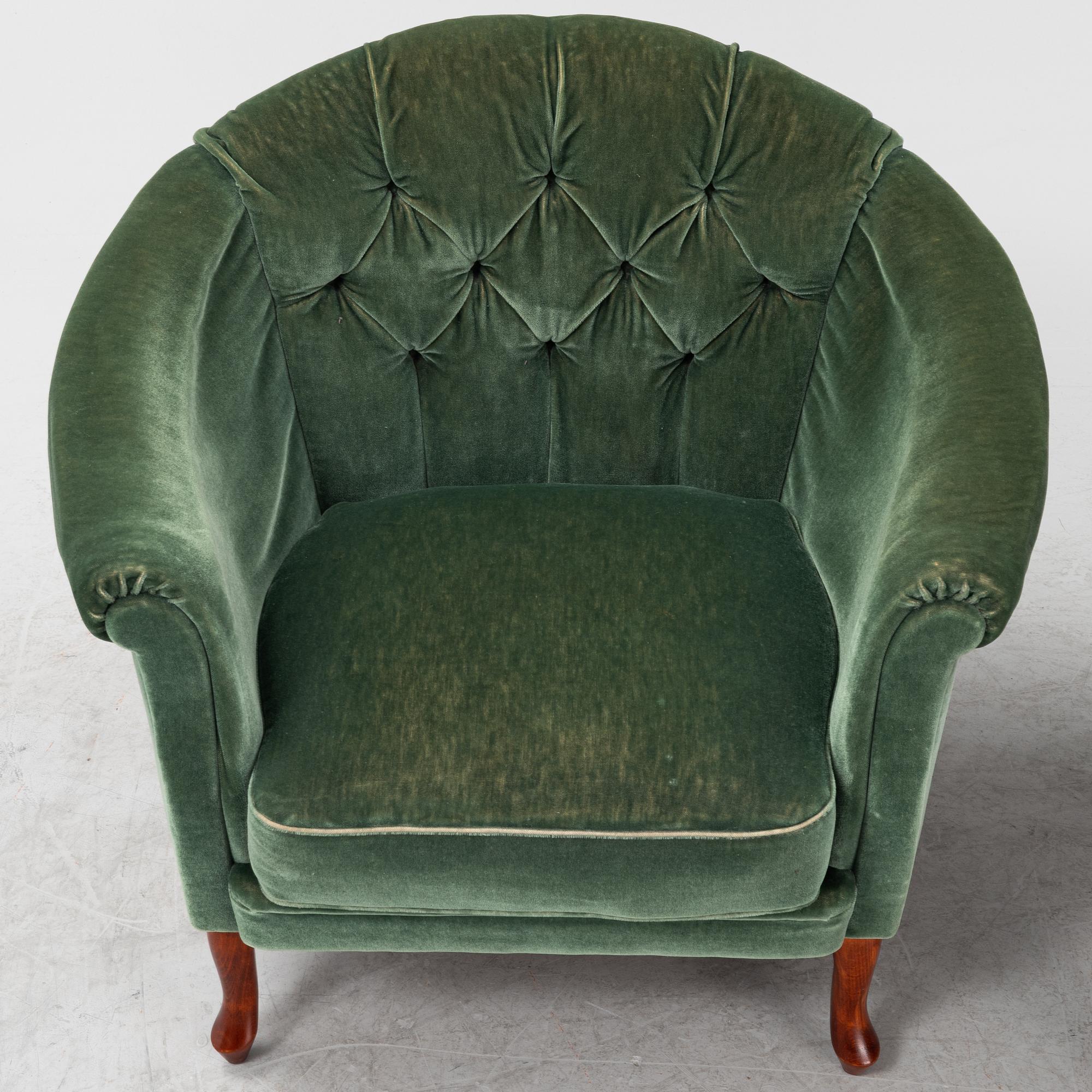 A pair of Bröderna Andersson easy chairs, mid 20th Century.