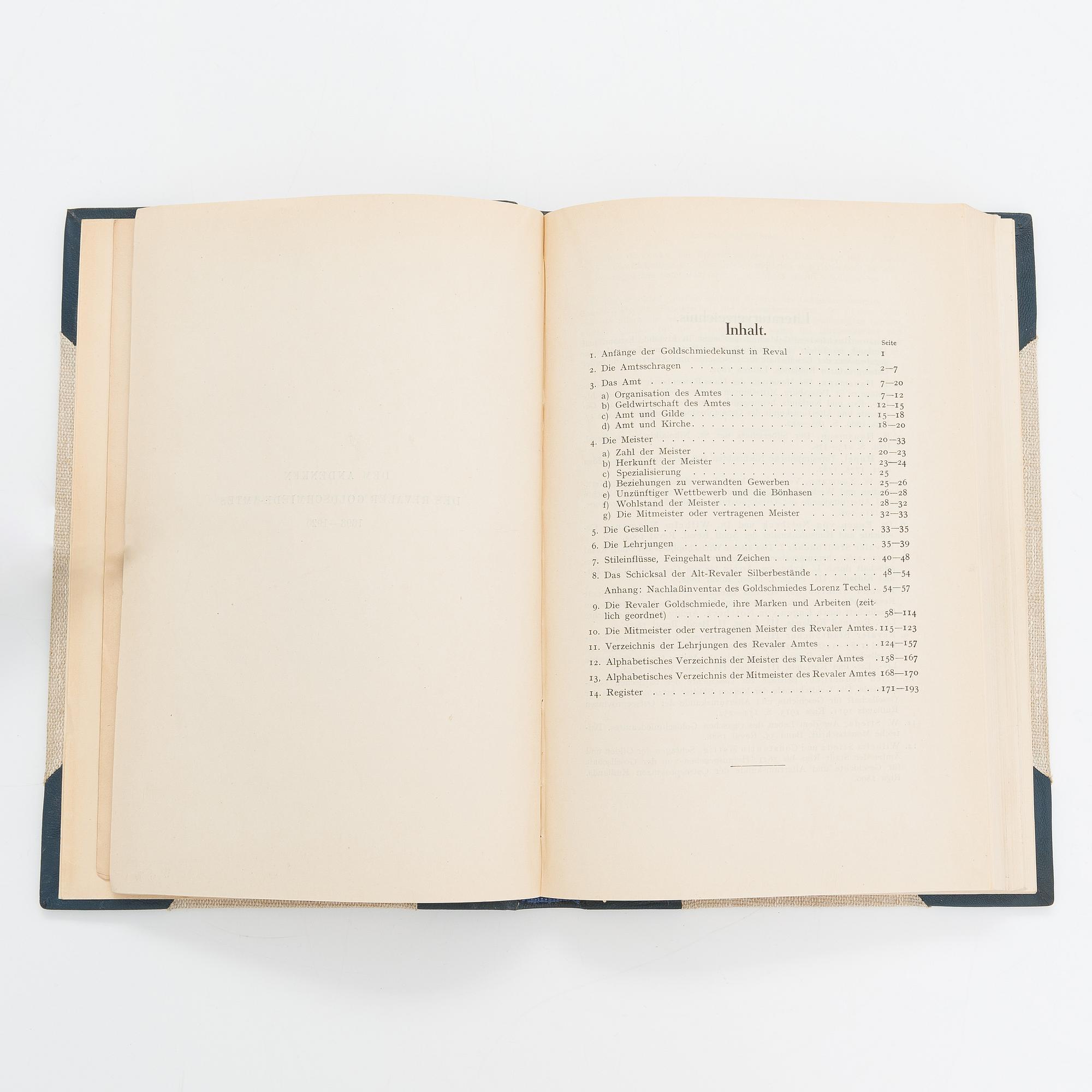 Böcker, 3 st, om silver, Narva, Nyen, S:t Petersburg, Baltikum och Reval. Av L. Bäcksbacka, W. Neumann, A. Friedenthal.