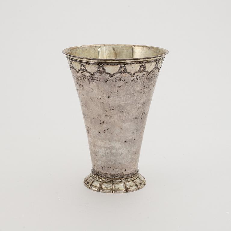 Lorens Stabeus, bägare, silver, Stockholm 1754.