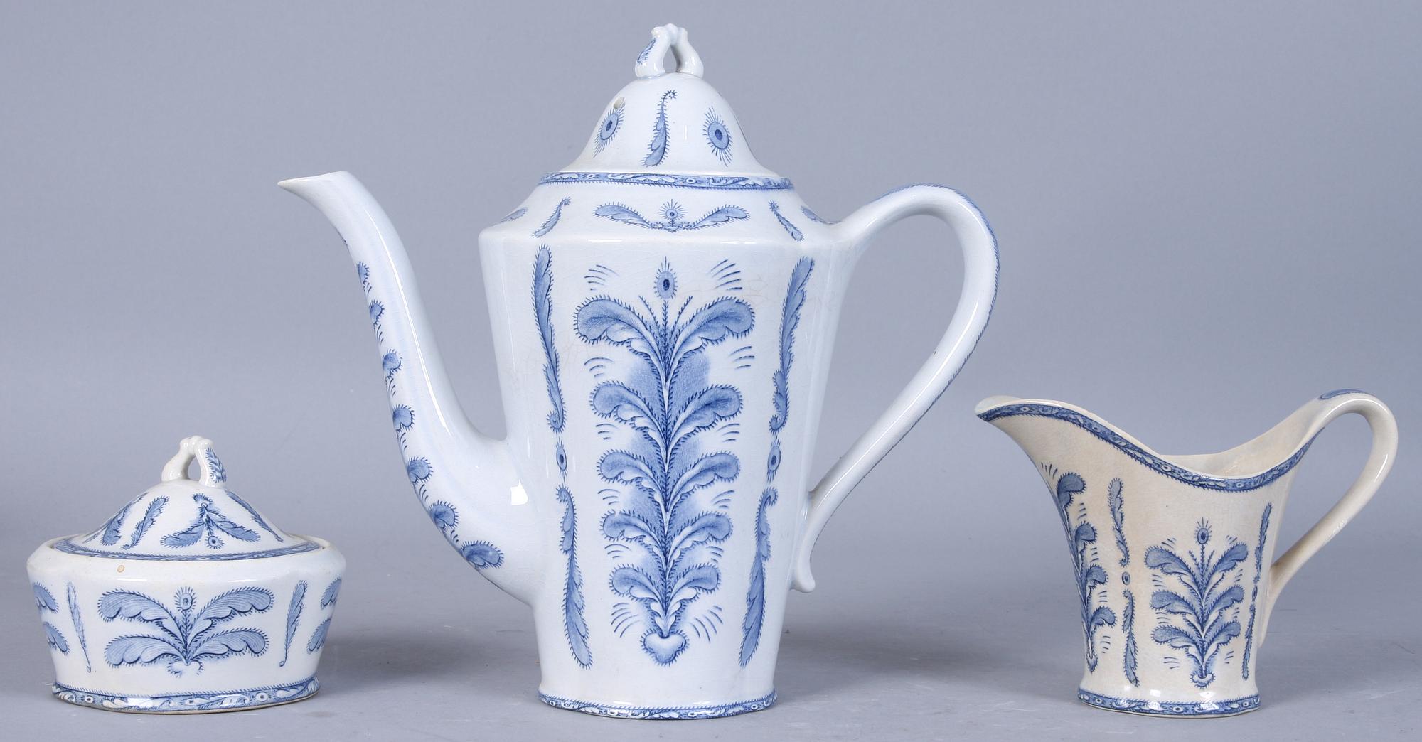 KAFFESERVIS, 13 delar, flintgods, "Halda" (1920-1926), Edward Hald, Rörstrand.