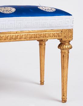 A pair of late Gustavian giltwood stools, late 18th century.