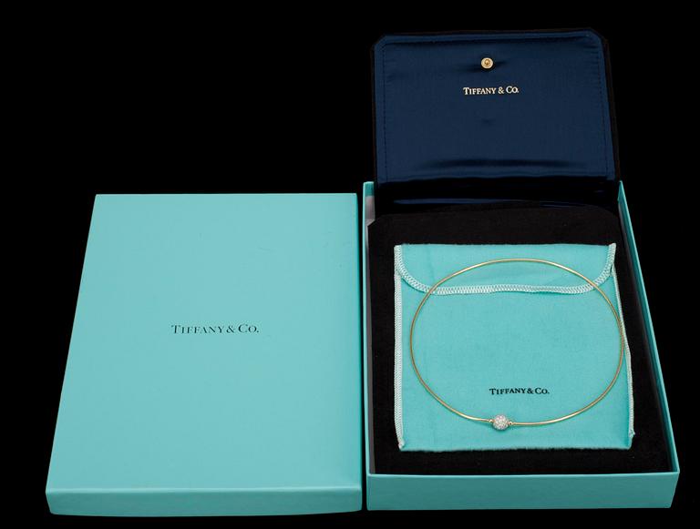 HALSSMYCKE, guld 18K, Tiffany & Co, 50 briljantslipade diamanter 0,87 ct. Intyg. Vikt 11,6 g.