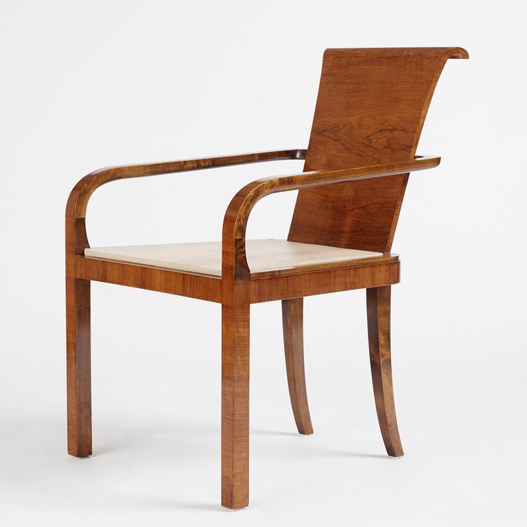 Kurt von Schmalensee, a desk and armchair, executed by AB David Blomberg for the Stockholm exhibition in 1930.