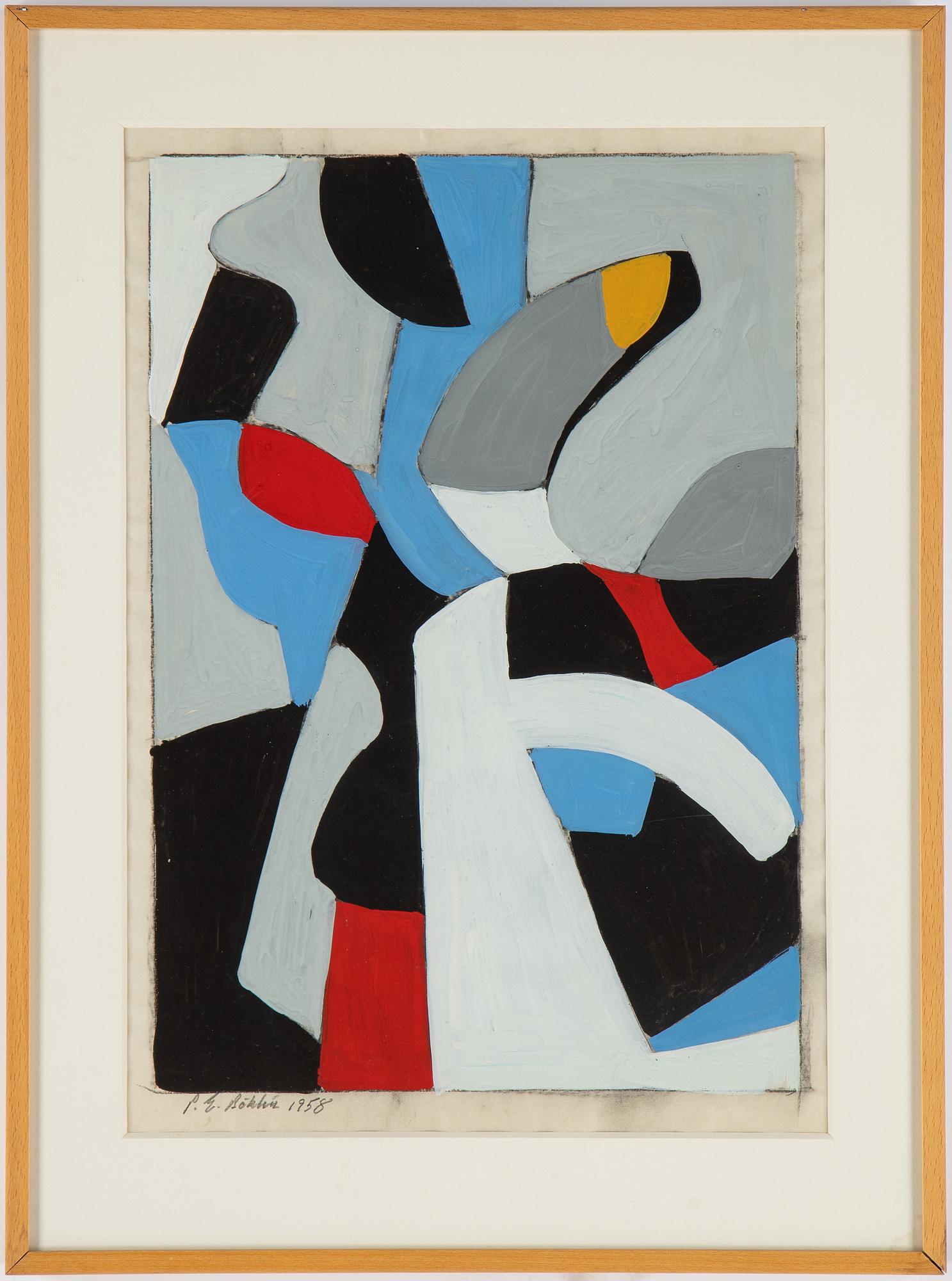 Per-Erik Böklin, gouache, signed and dated 1958.