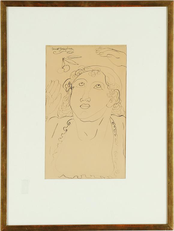 ERNST JOSEPHSON, tuschteckning, signerad.