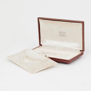 A diamond and sapphire set, probably Garrard & co. The set can be worn as a necklace, earrings, double clip or brooch.