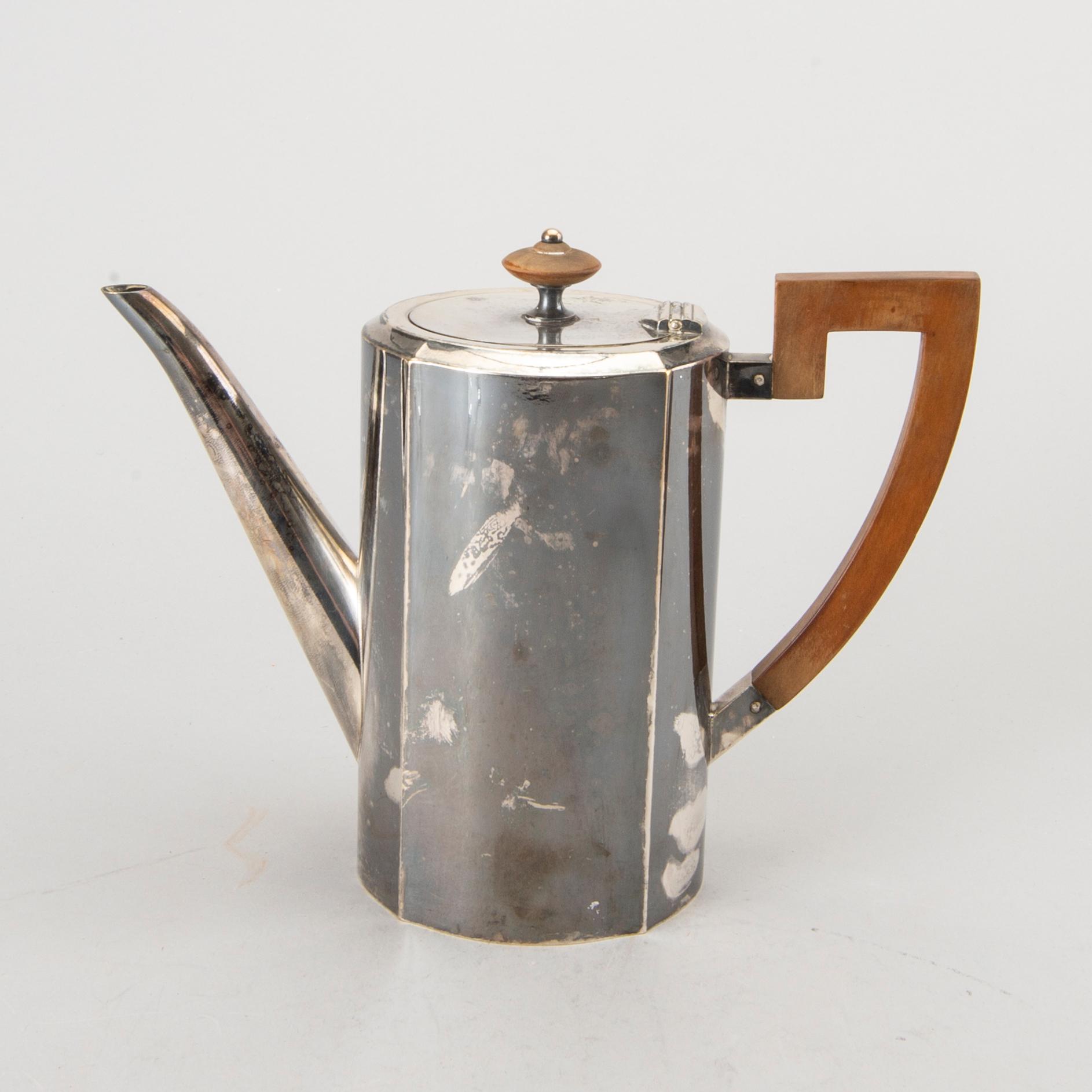 WÜRTTEMBERGISCHE METALLWARENFABRIK (WMF), kaffeservis, 3 delar, nysilver, Tyskland.