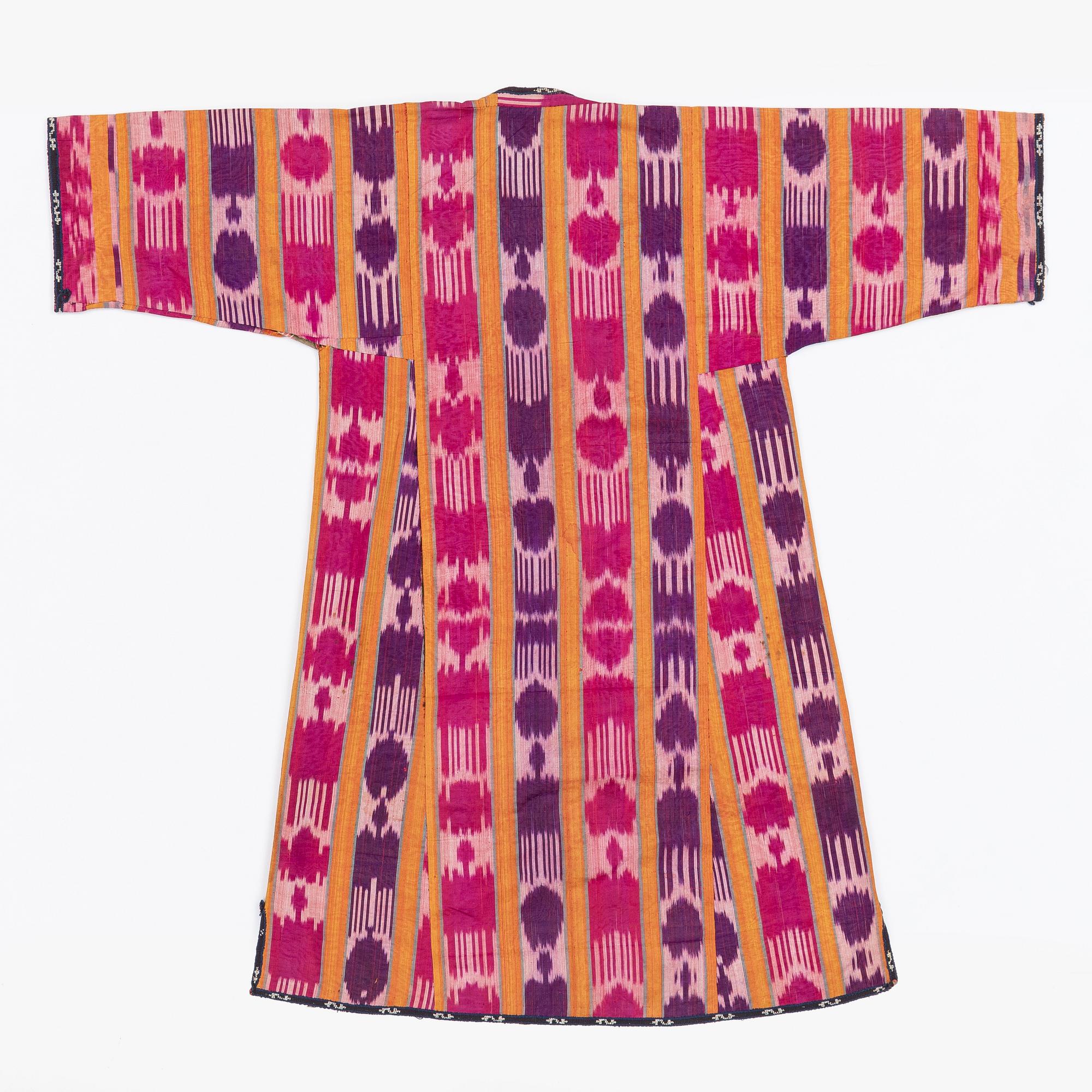A woman’s Chapan, silk and cotton Ikat, Central Asia, 1880s.