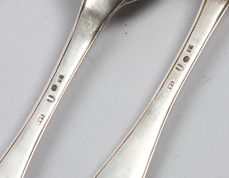 MATSKEDAR, ett par, silver, 1808.