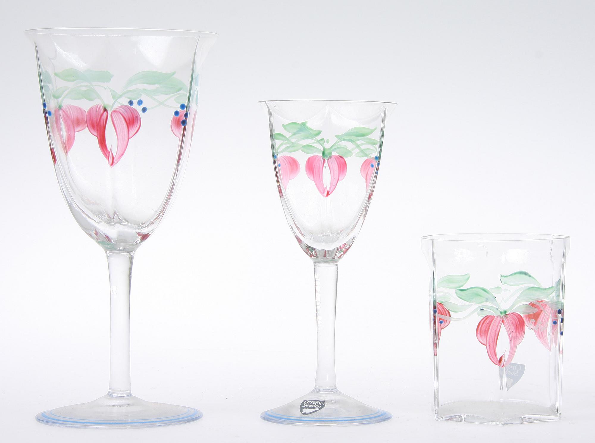 GLASSERVIS, 30 delar, "Maja", Eva Englund, Orrefors.